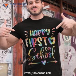 happy first day of school tie dye arrow heart apple student shirt tshirt 1