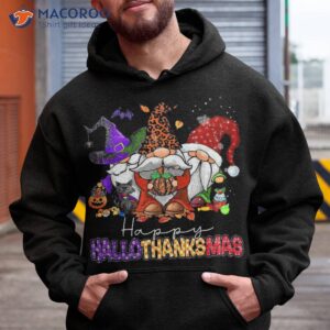 happy hallothanksmas gnomes halloween thanksgiving christmas shirt hoodie