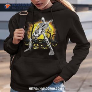 happy halloween funny skeleton playing guitar pumpkin vibes shirt halloween gifts for tweens hoodie 3