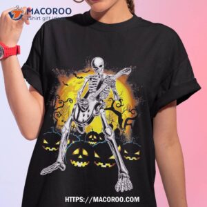 Happy Halloween Funny Skeleton Playing Guitar Pumpkin Vibes Shirt, Halloween Gifts For Tweens