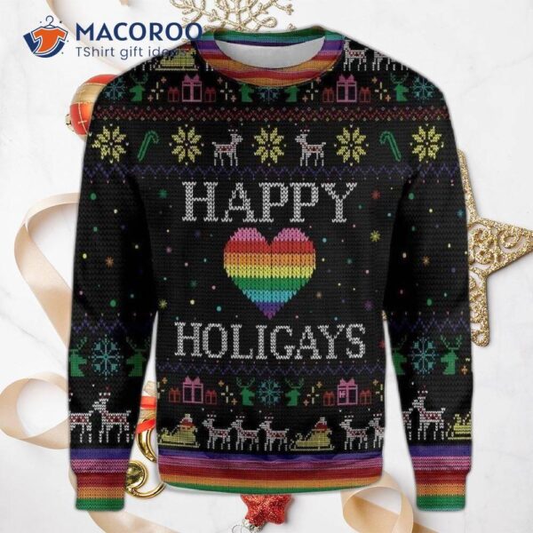 Happy Holidays Lgbt Ugly Christmas Sweater