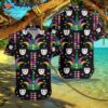 Happy Mardi Gras Carnival Patterned Black And Colorful Hawaiian Shirts