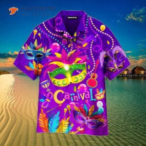 Happy Mardi Gras! Purple Hawaiian Shirts