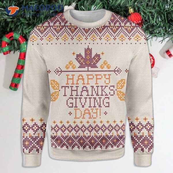 Happy Thanksgiving Ugly Christmas Sweater