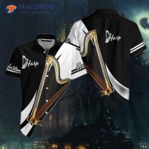 Harp Music And Black White Hawaiian Shirts.