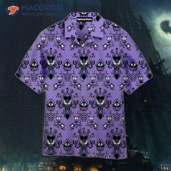 Haunted Mansion Halloween Purple Hawaiian Shirts