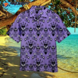 haunted mansion halloween purple hawaiian shirts 1