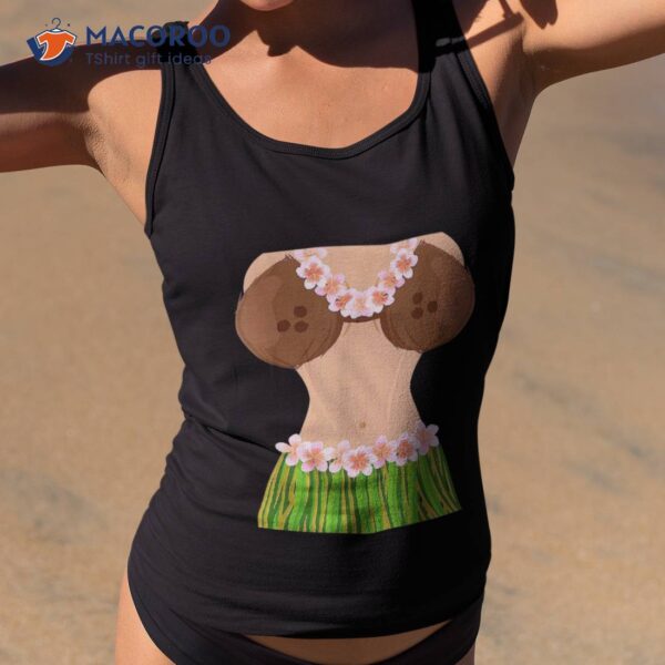 Hawaiian Coconut Shell Bra Funny Halloween Party Shirt