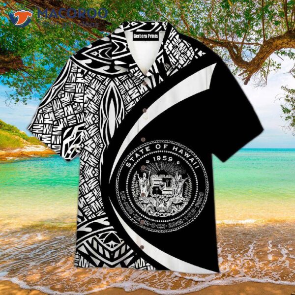 Hawaiian Polynesian Tattoo Pattern Black And White Shirts