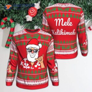 Hawaiian Santa Claus Funny Ugly Christmas Sweater