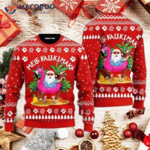 Hawaiian Santa Claus Mele Kalikimaka Ugly Christmas Sweater