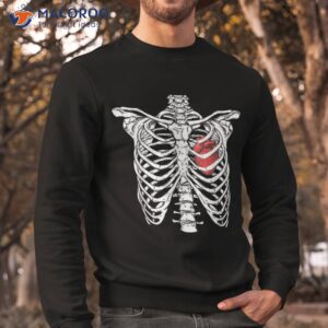 heart and ribcage nurse funny skeleton halloween costume shirt sweatshirt