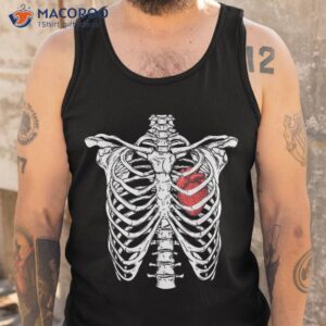 heart and ribcage nurse funny skeleton halloween costume shirt tank top