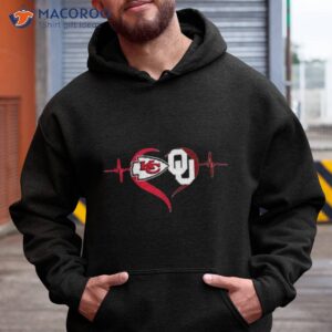 heartbeat kansas city chiefs and oklahoma sooners shirt hoodie