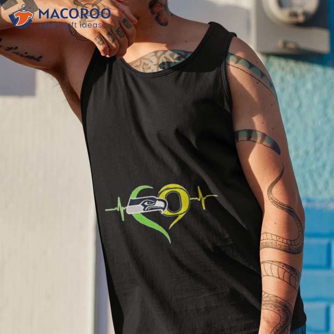 Heartbeat Seattle Seahawks And Oregon Ducks Shirt Heartbeat Seattle Seahawks And Oregon Ducks Shirt