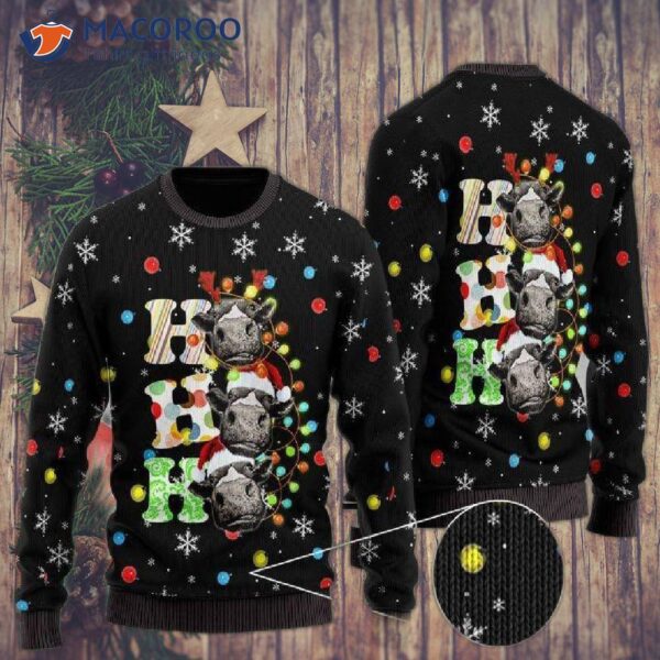 Heifer Cow “ho Ho Ho” Ugly Christmas Sweater