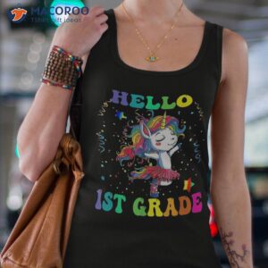 hello 1st grade unicorn dancing back to school student shirt tank top 4