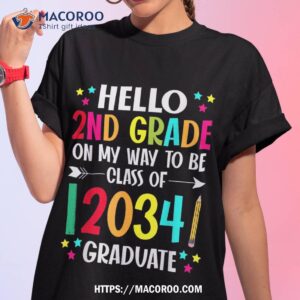 hello 2nd grade back to school class of 2034 grow with me shirt tshirt 1
