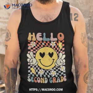 hello 2nd grade back to school second teacher kids shirt tank top