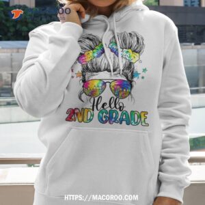 hello 2nd grade messy hair bun girl back to school first day shirt hoodie 2 1