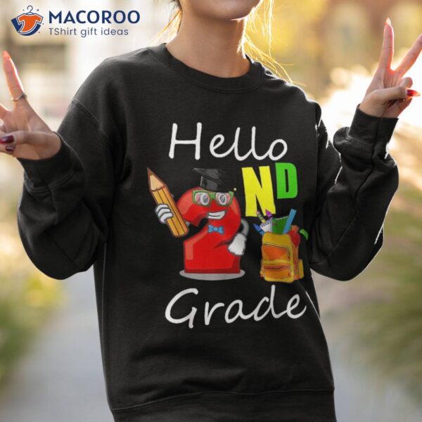 Hello 2nd Grade Second Back To School Funny Teacher Kid Team Shirt