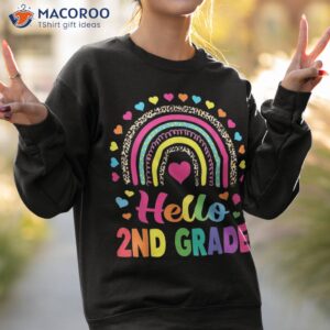 hello 2nd grade teacher funny rainbow lover back to school shirt sweatshirt 2