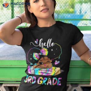 hello 3rd grade black girls pencil tie dye back to school shirt tshirt 1