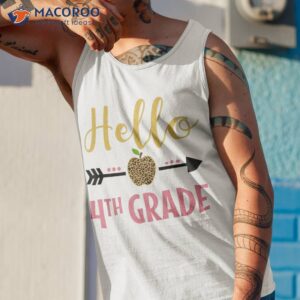 hello 4th grade back to school leopard fourth kids shirt tank top 1
