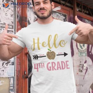 Hello 4th Grade Back To School Leopard Fourth Kids Shirt