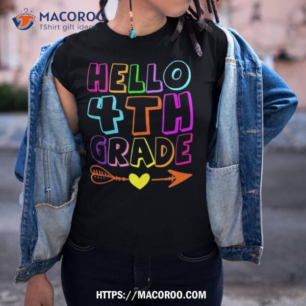 Hello 4th Grade Teacher Kid Back To School Funny Gifts Shirt