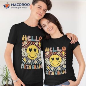 hello 5th grade back to school fifth teacher student shirt tshirt