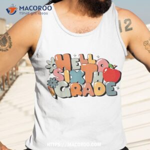 hello 6th grade back to school retro kids sixth shirt tank top 3