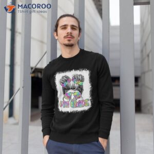 hello 6th grade messy bun girls tie dye cute back to school shirt sweatshirt 1