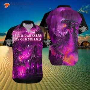 “hello, Darkness, My Old Friend” – Purple Dragon Hawaiian Shirts