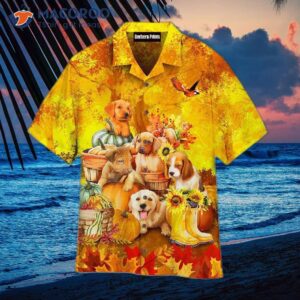 Hello, Fall! Dreamy Dogs In Yellow Hawaiian Shirts