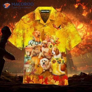 Hello, Fall! Dreamy Dogs In Yellow Hawaiian Shirts