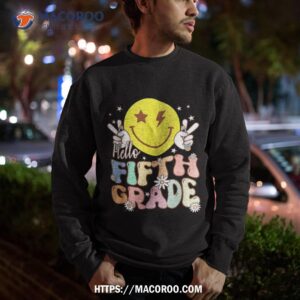 hello fifth grade hippie smile face 5th back to school shirt sweatshirt