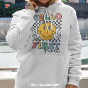 hello first grade retro smile team 1st back to school shirt hoodie 2