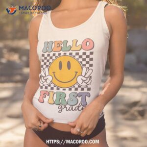 hello first grade retro smile team 1st back to school shirt tank top 1