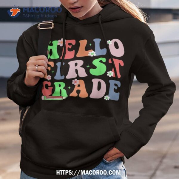 Hello First Grade Team 1st Grade Teacher Girl Back To School Shirt