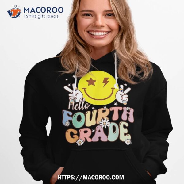 Hello Fourth Grade Funny Smile Face 4th Back To School Shirt