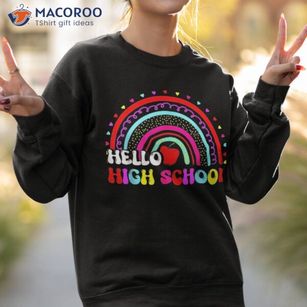 Hello High School Rainbow Back To Teacher Student Shirt