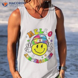 hello kindergarten face smile teacher kids back to school shirt tank top