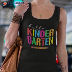 hello kindergarten funny teacher back to school kids gift shirt tank top 4