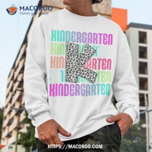 hello kindergarten leopard back to school teacher student shirt sweatshirt