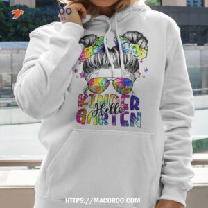 hello kindergarten messy bun tie dye back to school girls shirt hoodie 2