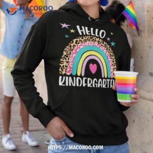 hello kindergarten rainbow back to school teacher student shirt hoodie