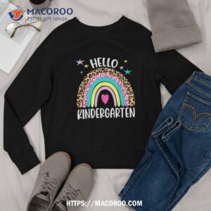 hello kindergarten rainbow back to school teacher student shirt sweatshirt 1