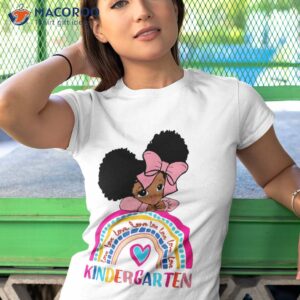 hello kindergarten rainbow cute melanin kids back to school shirt tshirt 1