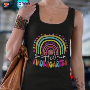 hello kindergarten rainbow first day teacher back to school shirt tank top 4